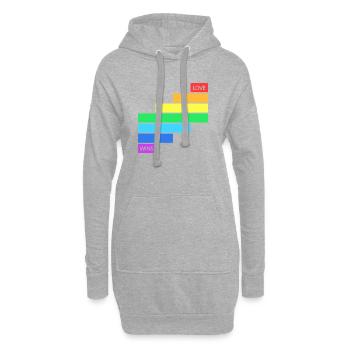 Love Wins - Regenbogen Querstreifen Design - Hoodie-Kleid - Grau meliert - Vorne