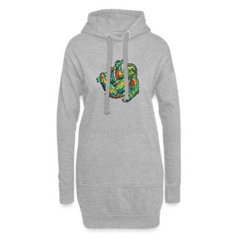 Paresseux géométrique - Sweat-shirt à capuche long Femme - gris chiné - Devant