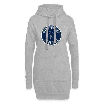 Wingfoiling to be free – Badge in Navy - Hoodie Dress - heather grey - Front