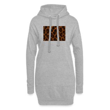 Leopard Doré Texturé - Sweat-shirt à capuche long Femme - gris chiné - Devant