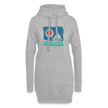 Sailboat on azure sea – Marine illustration - Hoodie Dress - heather grey - Front