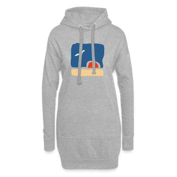Vogel bei Sonnenuntergang – Minimalistische Kunst - Hoodie-Kleid - Grau meliert - Vorne