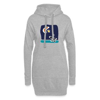 Méditerranée solidaire – Hommage aux migrants - Sweat-shirt à capuche long Femme - gris chiné - Devant