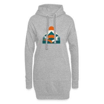 Minimalist Geo Landscape Design - Hoodie Dress - heather grey - Front
