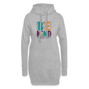 Be Kind – Buntes Typografie Statement Word Stack - Hoodie-Kleid - Grau meliert - Vorne