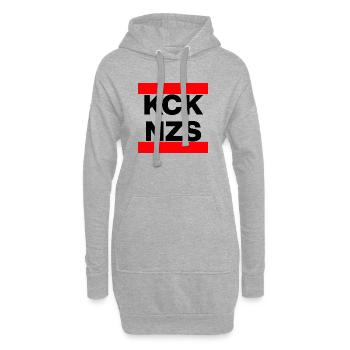 KCK NZS! STATEMENT AGAINST NEO-NAZIS, NEVER AGAIN - Hoodie Dress - heather grey - Front