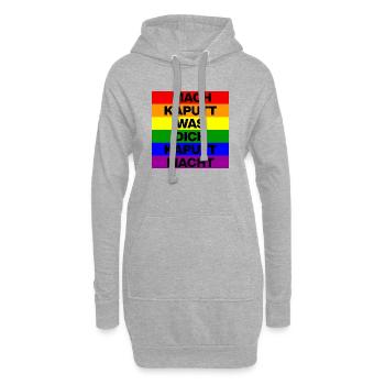 MACH KAPUTT WAS DICH KAPUTT MACHT, SCHWARZ - Hoodie-Kleid - Grau meliert - Vorne