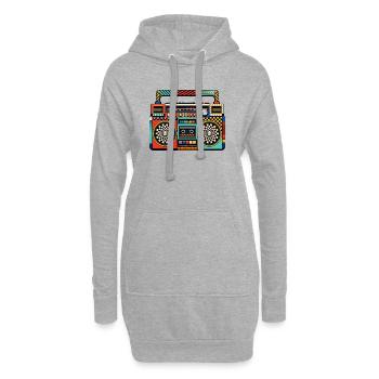 Retro Boombox Color Game - Hoodie Dress - heather grey - Front