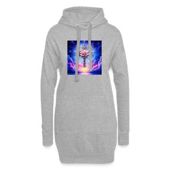 Floral Lotus Cross in Starry Sky - Hoodie Dress - heather grey - Front