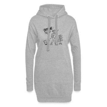 Offline Abenteuer Wanderin Pfadzeichen - Hoodie-Kleid - Grau meliert - Vorne