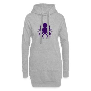 Pieuvre - Sweat-shirt à capuche long Femme - gris chiné - Devant