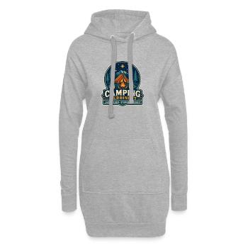 Camping verbindet – Lagerfeuer Sterne Freiheit - Hoodie-Kleid - Grau meliert - Vorne