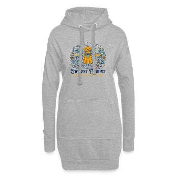 Lucerne Golden Retriever Florist Slogan Novelty - Hoodie Dress - heather grey - Front