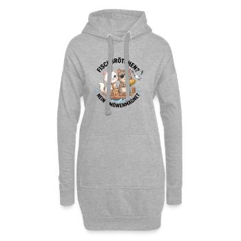 Katzen Fischbrötchen Möwenmagnet - Hoodie-Kleid - Grau meliert - Vorne