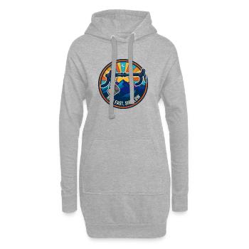 Ride Fast Sip Slow Retro Bike Badge - Hoodie Dress - heather grey - Front