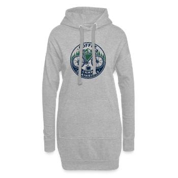 Coffee Camp Chainrings Vintage Bike Emblem - Hoodie Dress - heather grey - Front