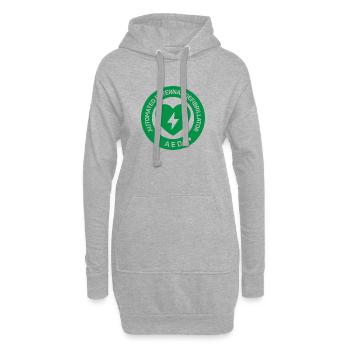 Automated External Defibrillator AED Sign Sticker - Hoodie Dress - heather grey - Front
