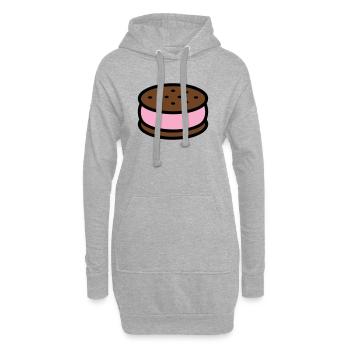 Graphique Sandwich Glace Biscuit - Sweat-shirt à capuche long Femme - gris chiné - Devant