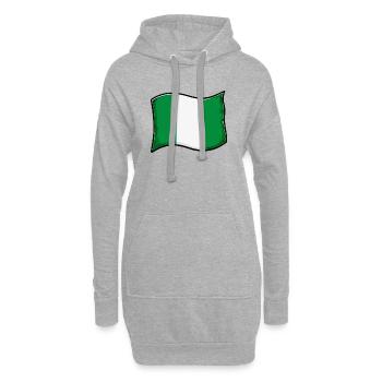 Nigeria Flag Graphic Print - Hoodie Dress - heather grey - Front