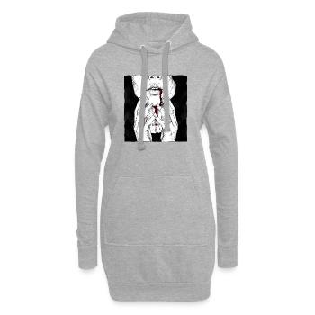 Gothic Woman - Cross Necklace - Hoodie Dress - heather grey - Front