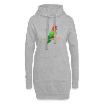 Tropical Parrot - Hoodie Dress - heather grey - Front