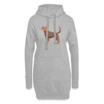 German Wirehaired Dog (Comic) - Hoodie Dress - heather grey - Front