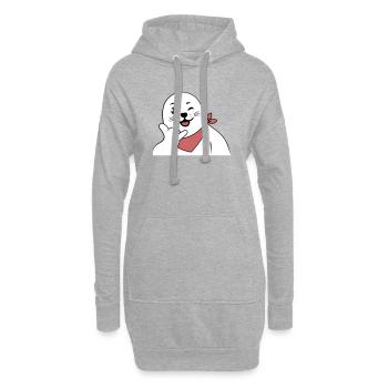 Phoque clignant de l’œil portant un bandana Signe shaka lancé - Sweat-shirt à capuche long Femme - gris chiné - Devant
