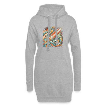 Surf Rock Wave Retro - Hoodie Dress - heather grey - Front