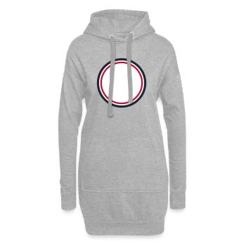 Circle Frame Red - Design your own custom text - Hoodie Dress - heather grey - Front