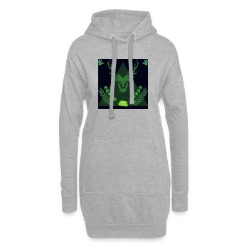 Waldgeist Hirsch im Dreieck - Hoodie-Kleid - Grau meliert - Vorne