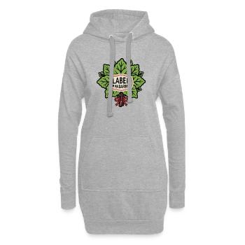 Rhabarber Laber Blätter Bouquet - Hoodie-Kleid - Grau meliert - Vorne