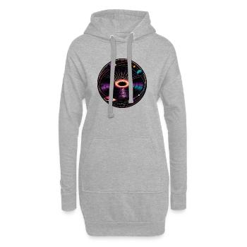 Physique des trous noirs en vinyle de puits gravitationnels - Sweat-shirt à capuche long Femme - gris chiné - Devant