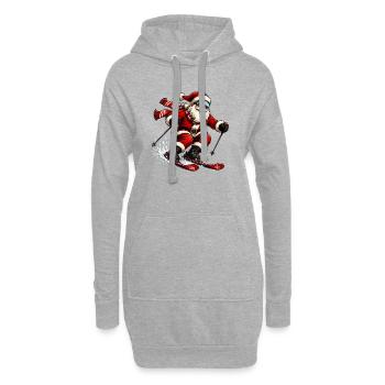 Santa snowboard christmas - Hoodie Dress - heather grey - Front