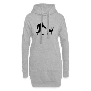 Humour d’antilope Sasquatch - Sweat-shirt à capuche long Femme - gris chiné - Devant