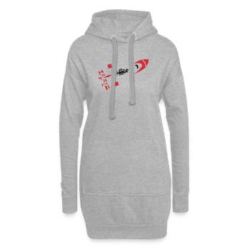 Logo graffiti de fusée rouge - Sweat-shirt à capuche long Femme - gris chiné - Devant