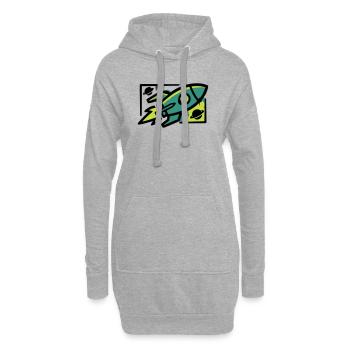 Rocket Graffiti Graphic - Hoodie Dress - heather grey - Front