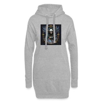 Gardien Céleste avec Sphère - Sweat-shirt à capuche long Femme - gris chiné - Devant