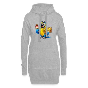 Perroquet avec des glaces - Sweat-shirt à capuche long Femme - gris chiné - Devant