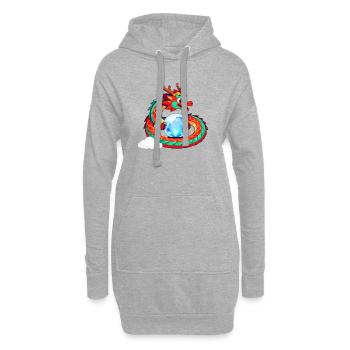 Dragon and Crystal Sphere - Hoodie Dress - heather grey - Front
