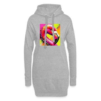 flamingo - Hoodie Dress - heather grey - Front