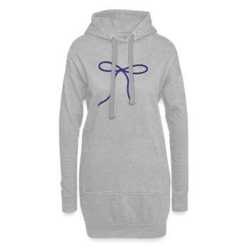 Blue Ribbon Bow Illustration - Hoodie Dress - heather grey - Front