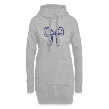 Minimal Ribbon Bow Line Art - Hoodie Dress - heather grey - Front