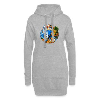 33_Miofox_Surfer4 - Hoodie Dress - heather grey - Front