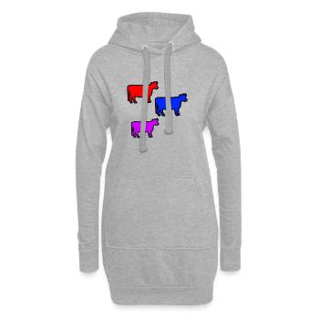 Cows - Hoodie Dress - heather grey - Front