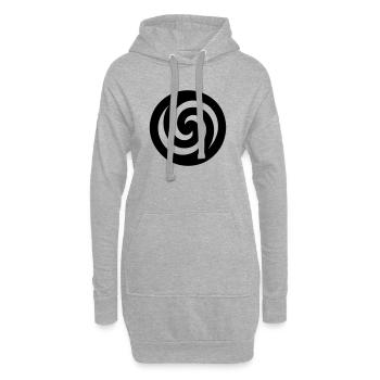 japonaise spirale - Sweat-shirt à capuche long Femme - gris chiné - Devant