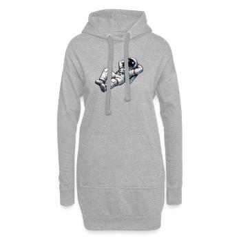 Relaxed astronaut in retro design - Hoodie Dress - heather grey - Front
