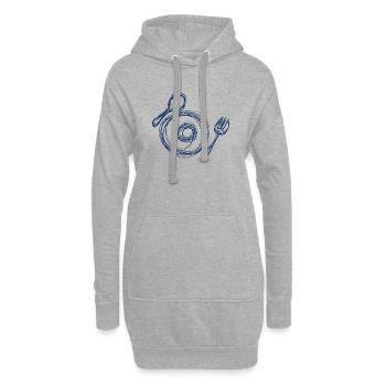 Creative cutlery design - Hoodie Dress - heather grey - Front