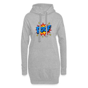 POOF Comic Lettering – Action Pop Art Explosion - Hoodie Dress - heather grey - Front