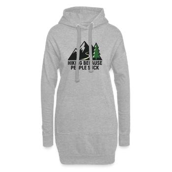 Randonnée parce que les gens sont agaçants - Sweat-shirt à capuche long Femme - gris chiné - Devant