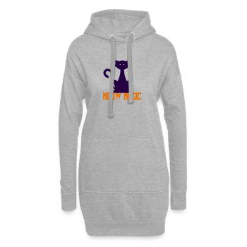 Miaou Silhouette du chat magique - Sweat-shirt à capuche long Femme - gris chiné - Devant